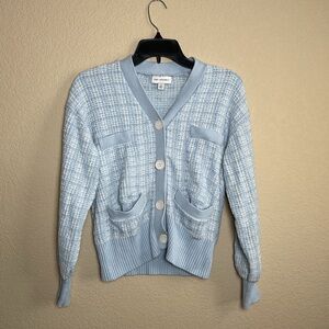 Free Assembly Womens Small Tweed Knit Button Up Cardigan‎ Sweater W/Pockets